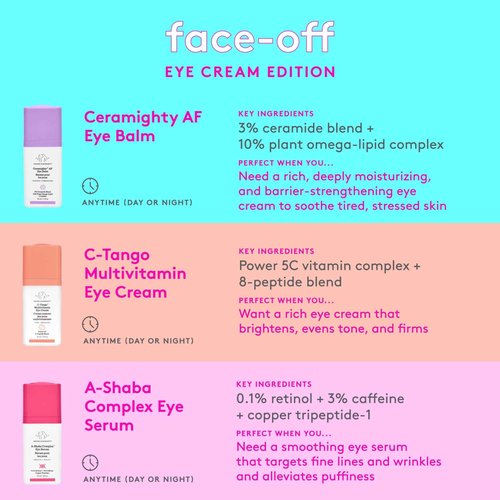 Drunk Elephant Ceramighty AF Eye Balm - 15 ml/.5 fl oz - Moisturizing Eye Cream - Clean Clinical Skincare - Cruelty-Free - Dermatologist-Tested - Free of Essential Oils, Silicones, and Fragrance