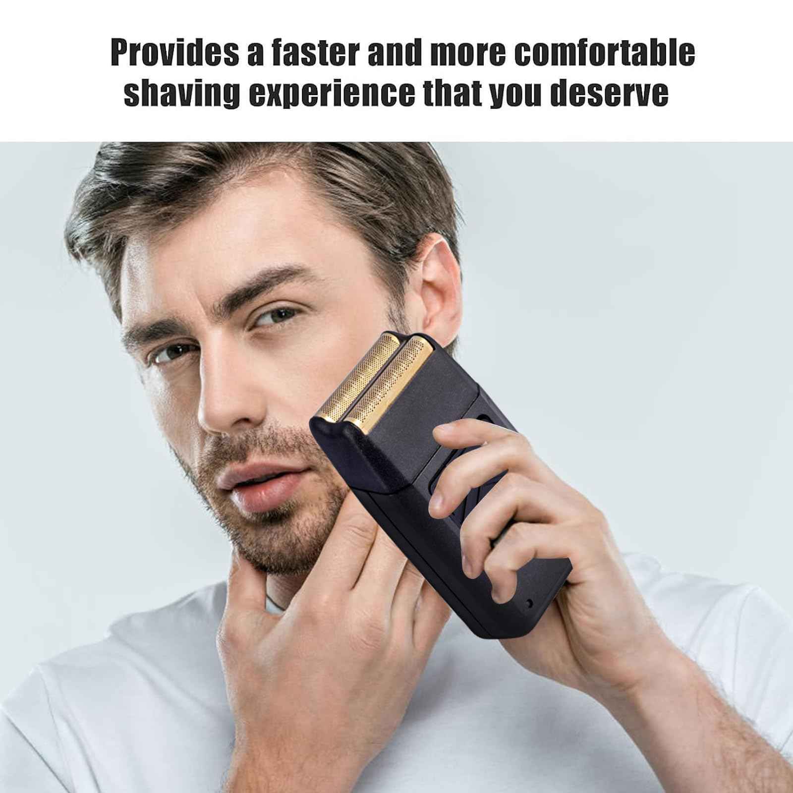 4 Pack Professional 5 Star Series Finale Shaver Replacement Foil and Cutter Bar Assembly Compatible With Wahl Shaver Foil 7031-100, 7043-100 Super Close Shaving Replacement Heads， (Black)