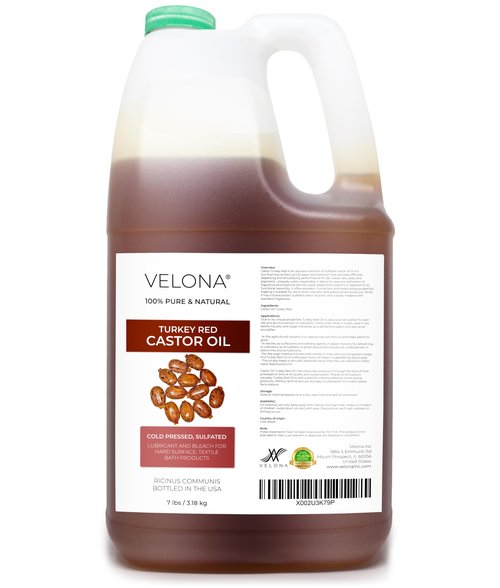 velona Castor Oil Turkey Red 7 lb | 100% Pure and Natural Carrier Oil | Cold Pressed | Hair, Body and Skin Care | Use Today - Enjoy Results