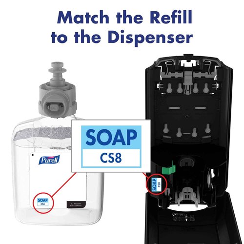 PURELL Foam Handwash 2% CHG Antimicrobial Foam, Fragrance Free, 1200 mL Foam Hand Soap Refill for PURELL CS8 Automatic Soap Dispenser (Pack of 2) – 7881-02 - Manufactured by GOJO, Inc.