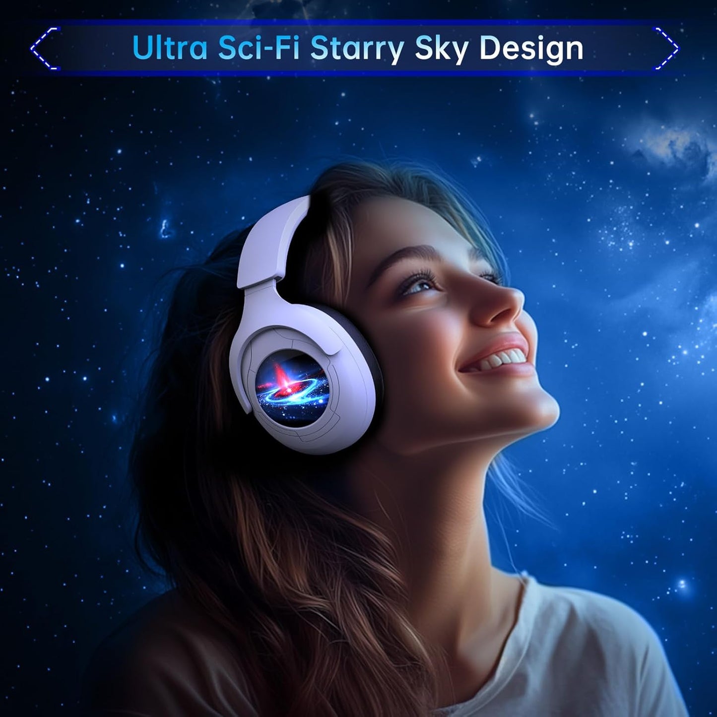 2.4GHz Gaming Headset Wireless for PS5, PS4, PC, Switch, Fortnite/Minecraft/FPS Gamers, Bluetooth 5.3 Gaming Headphones with Noise Canceling Mic, 45H+ Battery, Bass Sound, RGB Light -Black