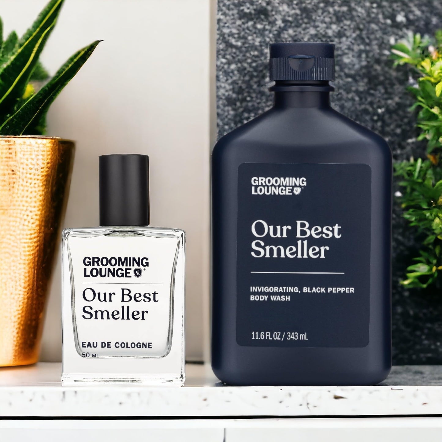 Grooming Lounge Our Best Smeller Body Wash - Moisturizing, Clarifying Travel Shower Scrub - Fresh, Classic, Suave Fragrance of Acai, Aloe Vera, Seaweed, and Black Pepper - Dry Skin Defense - 3 pack