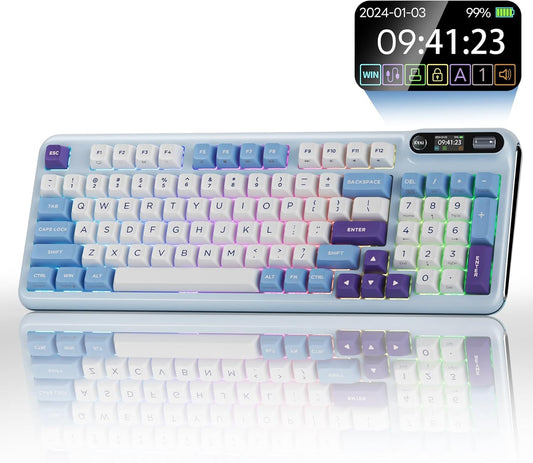 Z98 Creamy Keyboard, Wireless Mechanical Keyboard with Smart Display & Knob, Tri-Mode Connection