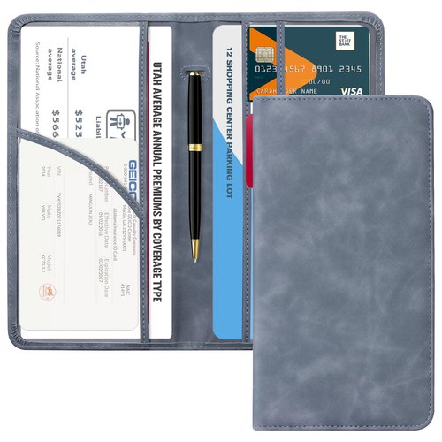 CoBak Car Registration and Insurance Holder - Vehicle Glove Box Car Organizer,Auto Truck Comparment Accessories Case with Magnetic Closure for Driver License,Cards