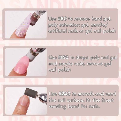 Makartt Nail Drill Professional 35000RPM Electric Nail File Machine, Genesie Nail Efile Bundle with Nail Drill Bits Sanding Bands for Nail Drill #80#150#240 Grits 300Pcs Nail File Sanding Bands