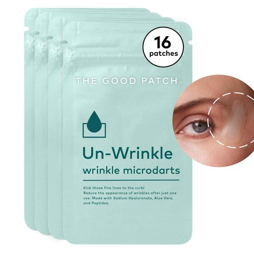 The Good Patch Un-Wrinkle Microdart Anti Wrinkle Patches for Crow’s Feet and Between Eyes, Made with Sodium Hyaluronate, Aloe Vera, Peptides, Clinically Proven (16 Total Microdart Patches)