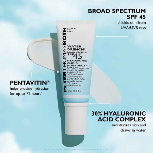 Peter Thomas Roth | Travel-Size FIRMx® Peeling Gel, Water Drench® Hyaluronic Cloud Cream Hydrating Moisturizer, Water Drench® Broad Spectrum SPF 45 Hyaluronic Cloud Moisturizer
