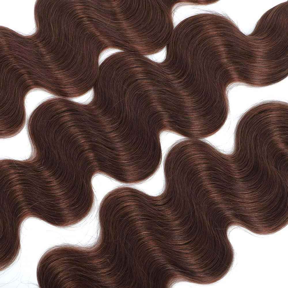 30 32 34 Inch Color 4 Bundles Dark Brown Human Hair Body Wave Bundles Chocolate Brown Human Hair Unprocessed Brazilian Virgin Double Weft Weave Extensions Hair For Black Wome