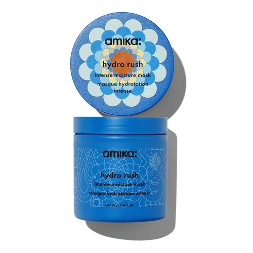 amika hydro rush intense moisture mask with hyaluronic acid, 500ml | for dry, textured, or coarse low porosity hair types 2c-4c, for long-lasting hydration