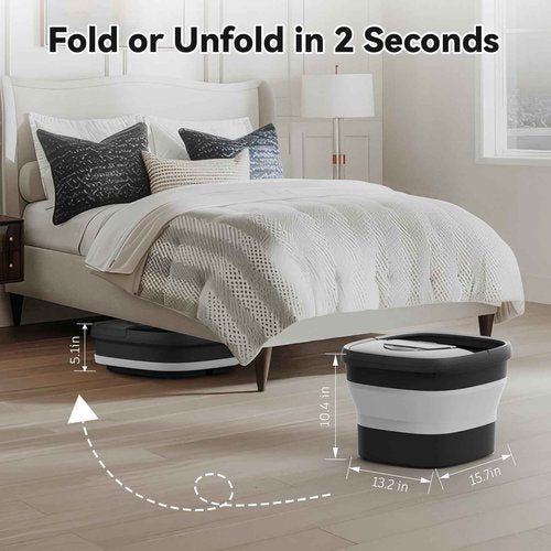 BEAUMOI Foot Spa Collapsible, Foot Bath Massager with Heat, Remote, Timer, and 24 Motorized Shiatsu Massage Balls, Foot Soaking Tub Supports Hot/Cold Water Soaking- BA03H
