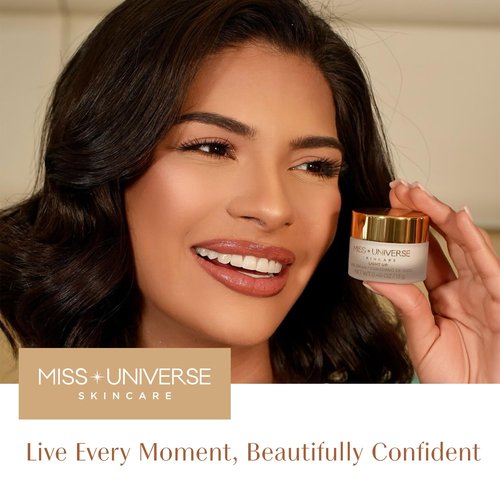 Miss Universe Skincare Light Up Eye Cream .46 oz, Firming Under Eye Cream for Dark Circles and Puffiness, Under Eye Brightener Face Cream for Women, Facial Skin Care Product with Hyaluronic Acid