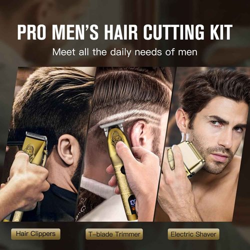 Suttik Professional Hair Clippers for Men & Electric Shavers Razor & Beard Trimmer Hair Trimmer for Men Haircut,4 in 1 Cordless Men's Hair Cutting Kit Barber Clippers and Trimmers Set
