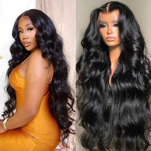 MsSunlight Body Wave Lace Front Wigs Human Hair Pre Plucked 13x6 HD Transparent Lace Front Wigs Human Hair 180% Density Glueless Wigs Human Hair with Baby Hair for Women 24 Inch