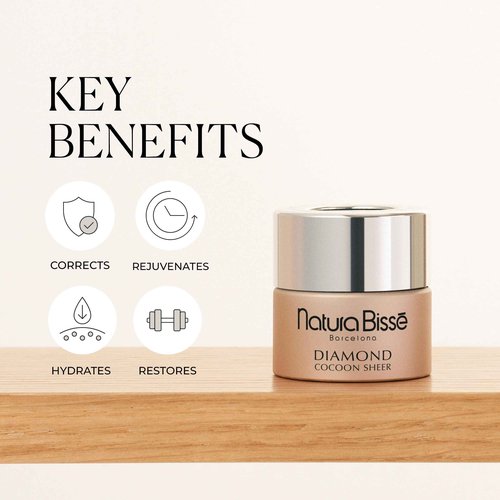 Natura Bissé Diamond Cocoon Sheer Cream, Anti-Aging Tinted Moisturizer, Rejuvenates, Hydrates & Corrects, 0.5 Oz