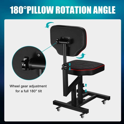 Poarmeey Professional Tattoo Chair with Adjustable Armrest with 360 Degree Silent Universal Casters, Tattoo Arm Rest with Thicken Sponge Pad