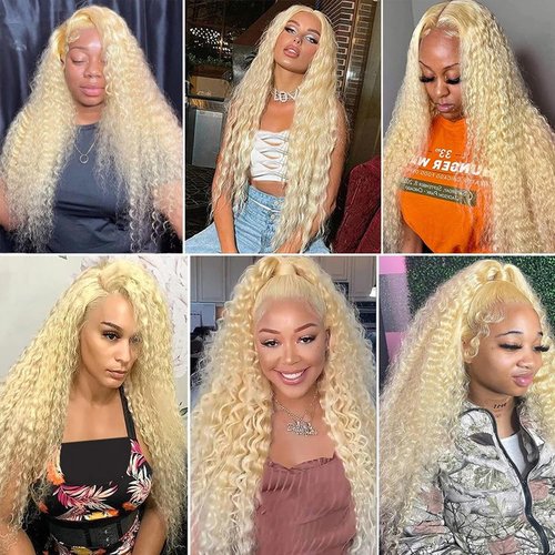 Freiuoke 613 Bundles Human Hair Blonde Water Wave Bundle Brazilian Virgin Hair 3 Bundles 20 22 24 Inch 613 Water Wave Hair Extensions