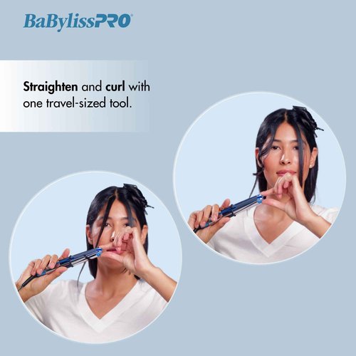 BaBylissPRO Flat Iron Hair Straightener, 3/4 Inch Nano Titanium Prima 2000 Mini Travel, Hair Styling Tools & Appliances, BNT2000UC