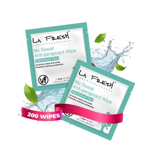 La Fresh Travel Lite Antiperspirant and Body Wipes - 200 Individually Wrapped Deodorant Wipes for Adults, Men and Women Travel Essentials