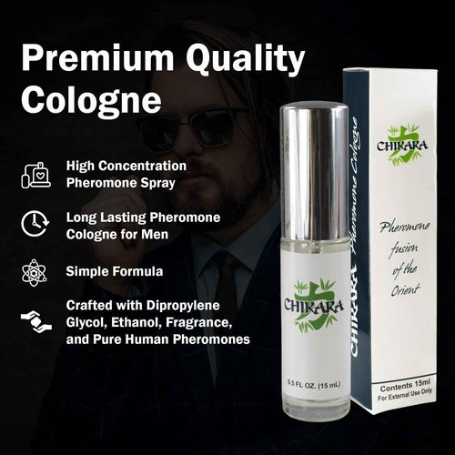Love Scent Chikara Pheromone Cologne for Men, High Concentration Pheromone Spray, Mens Pheromones Cologne to Attract Women, Long Lasting (15 ML) - 2 Pack