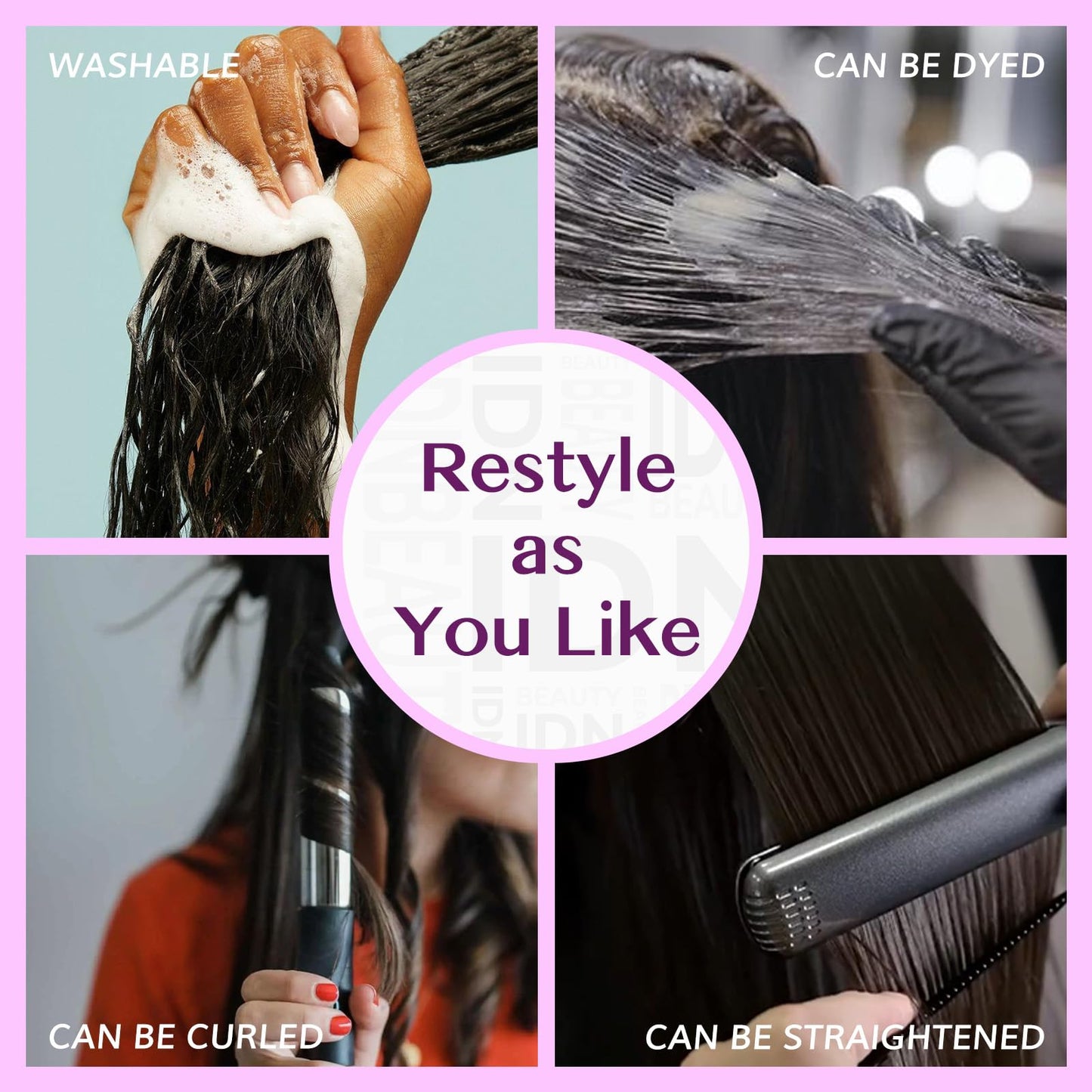 IDN BEAUTY V Part One Piece Clip in Hair Extensions Human Hair Combo Pack, Body Wave 14 Inch 110g 1pcs V Part and 2pcs Clip Ins For Black Woman Natural Black V Shape Lace Weft Seamless Invisible Edge