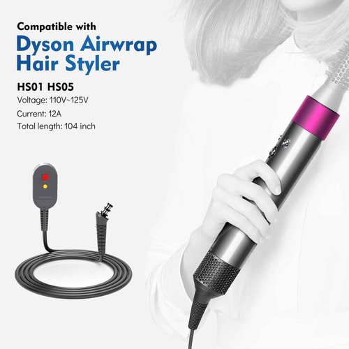 Hair Styler Power Charger Cable Replacement Compatible with Dyson Airwrap Styler Power Cord Cable Adapter Plug Accessories, 110V Curler Power Cord Cable Line Set, Hair Styler Power Cord Charger Cable
