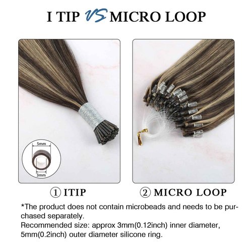 ABH AmazingBeauty Hair I Tip Hair Extensions Human Remy Hair 24 Inch I tip Ombre Ash Brown to Blonde Remy Pre Bonded Fusion Human Hair Extensions Balayage Invisible Straight 50strands 50 Grams