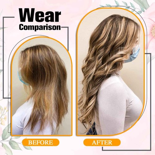 Clip in Hair Extensions Real Human Hair 16inch 120g 7Pcs Real Human Hair Clip in Extensions #P4/613 Medium Brown with Blonde Clips in Human Hair