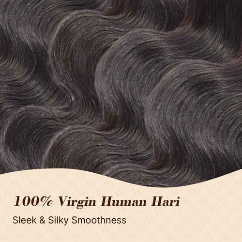 Wequeen 16A Body Wave Human Hair Bundles 20 Inch 100% Unprocessed Brazilian Virgin Hair Quick Weave Bundles Human Hair Extensions Real Human Hair, Natural Black