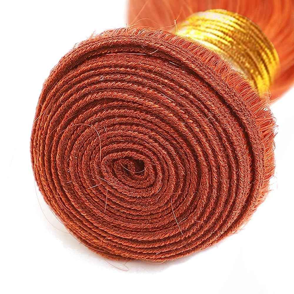 #350 Orange Bundles Human Hair Deep Wave Bundles 18 20 22 Inch 3 Bundle Unprocessed Brazilian Virgin Hair Orange Deep Wave Human Hair Extensions 50 Gram Per Bundle