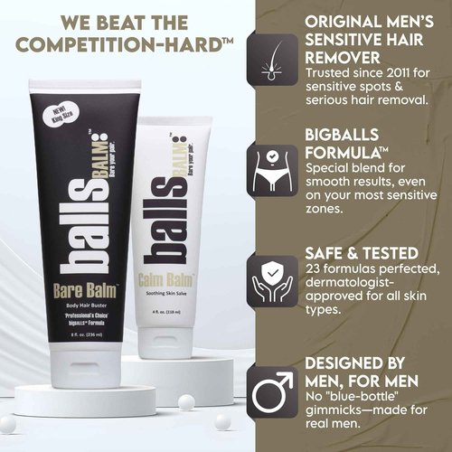 The Bare Pair Triple Pro Pac King Kombo - Body Hair Management System (w/Exfoliating Glove)