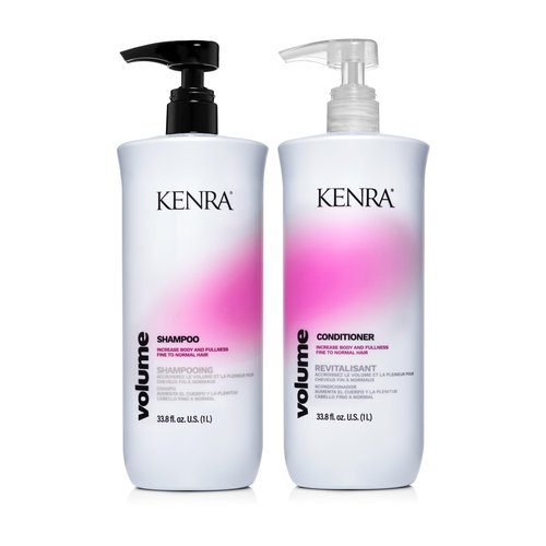 Kenra Professional Volume Shampoo & Conditioner Set | Creates Body, Bounce & Fullness | Increases Volume up to 45% | Fine To Normal Hair | Liter Duo