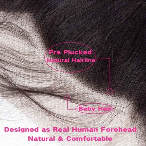 Frontal HD Lace Closure 20 Inch 13x4 Lace Frontal Body Wave Ear to Ear Frontals With Baby Hair 100% Brazilian Virgin Remy Human Hair Frontal Pre Plucked for Black Women 150% Density Natural Black
