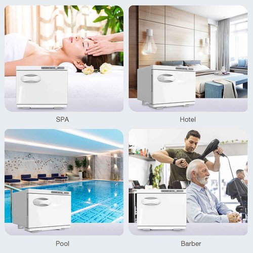 StateRiver Towel Warmer Cabinet, 8L Hot Spa Small Towel Warmer Heating Use for Facial Spa, Hair Beauty, Salon Equipment and Home - White