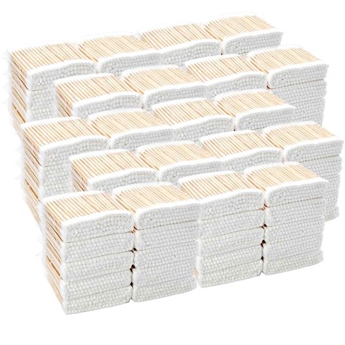 LECEHIVO 11000 Pcs Double Round Cotton Swabs Bulk Travel Size Cotton Buds with Wooden Sticks for Ear Cleaning, Makeup, Daily Use, Pet Care, Arts Crafts
