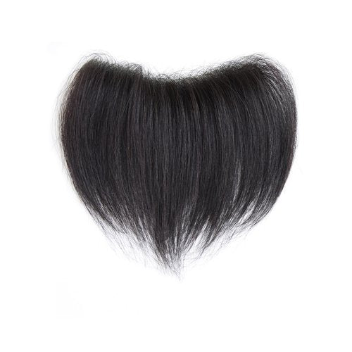 Maweilar Frontal Hairpiece for Women, 0.78"x6.3", 6", Natural Black Hair Extension Hairline Loss Straight Tape in Human Hair Toppers Replacement Toupee (Natural Black, 0.78"x6.3", 6")