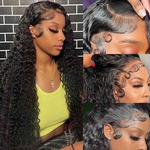 soHygge 30 Inch Deep Wave Lace Front Wigs Human Hair 13x6 HD Lace Front Wigs Human Hair Pre Plucked Deep Curly Wig 200% Density Frontal Glueless Wigs Human Hair for Women