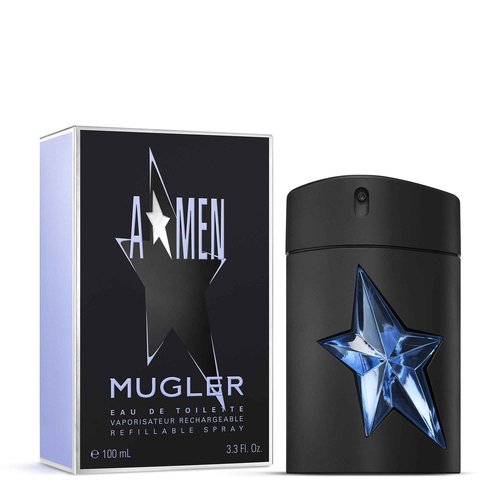 Mugler A*Men - Eau de Toilette - Mens Cologne - Woody & Ambery - With Patchouli & Coffee Extract - Long Lasting Fragrance - 3.3 Fl Oz
