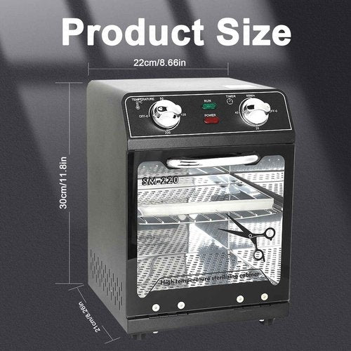 LINBEAUTI Nail Tool Sterilizer with Timer 8L Multifunctional High Temperature Dry Box Stainless Steel with 1 Stainless Tray for Nail Tools, Tweezers, Other Metal Equipment