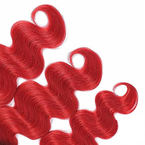 26 26 26 Inch Red Bundles Human Hair Red Body Wave Bundles 8A Peruvian Virgin Remy Double Weft Soft Real Burgundy Hair Extensions