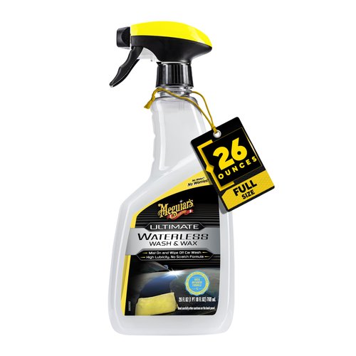 Meguiar's Ultimate Waterless Wash & Wax, Scratch-Free Waterless Car Cleaning Spray That Makes Detailing Quick and Easy, 2-in-1 Cleaner and Protection to Help Your Ride Shine, 26 Oz