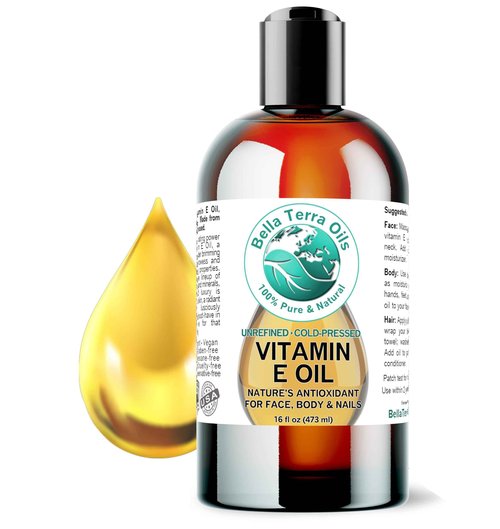 Bella Terra Oils - Organic Vitamin E Oil 16 oz - Premium D-Alpha Tocopherol Extract, Packed with Essential Nutrients & Fatty Acids, Elevate Your Skincare Ritual