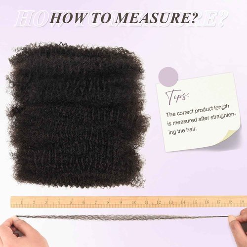 Afro Kinkys Bulk Human Hair Kinky-Curly 100% Real Human Hair for Twist, Braiding, Dreadlocks & Sister Locs, Natural Soft Pre Fluffed, Can Be Dyed Bleached (#1B Natural Black, 18 Inch)
