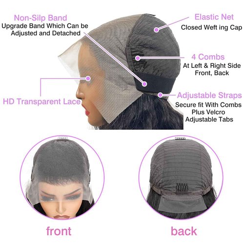 BunnyQ 24 Inch Water Wave Lace Front Wigs Human Hair 13x6 HD Lace Frontal Wigs Pre Plcked Deep Part Curly Wig for Women 200% Density Water Wave Lace Front Wigs With Baby Hair