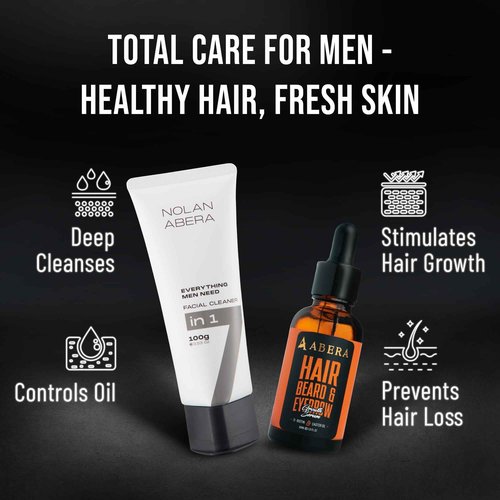 ABERA Nolan Daily Facial Cleanser for Men – Oil Control & Deep Cleansing, 3.53 oz 2 Pack