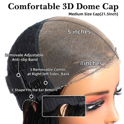 GUART 5x8 Glueless Wigs Human Hair Pre Plucked Pre Cut Body Wave 5x8 Hd Lace Closure Human Hair 180% Density Wear And Go Glueless Wigs Pre Cut(26inch)