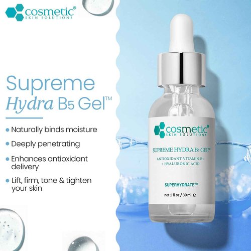 Cosmetic Skin Solutions Supreme Hydra B5 Gel, Antioxidant Vitamin B5 and Hyaluronic Acid Formula (2 oz)