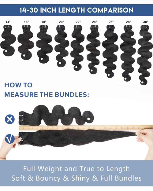 Lucklady 16A Raw Bundles Human Hair Body Wave, 28 Inch Body Wave Bundles Human Hair, Triple Lifespan Virgin Remy hair