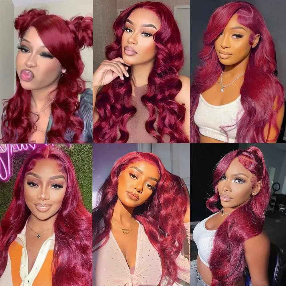 26 28 30 inch 99J Bundles Human Hair Burgundy Body Wave 3 Bundles 99J Body Wave Bundle Human Hair Extensions