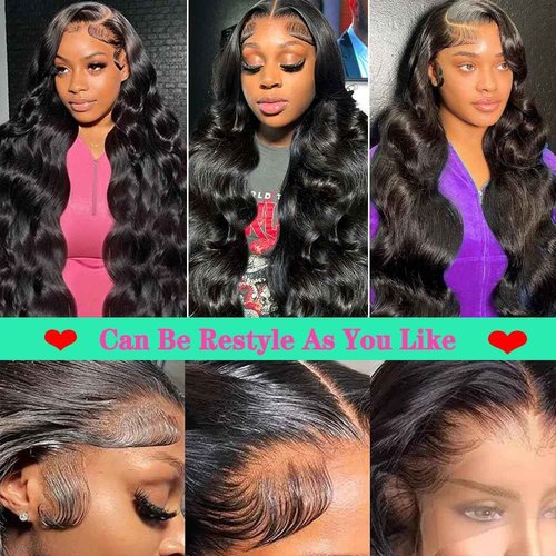 Fongly Body Wave Lace Front Wigs Human Hair 13x6 Lace Front Wigs Human Hair 200% Density 26 Inch 13x6 HD Lace Frontal HumanHair Wigs for Black Women With BabyHair