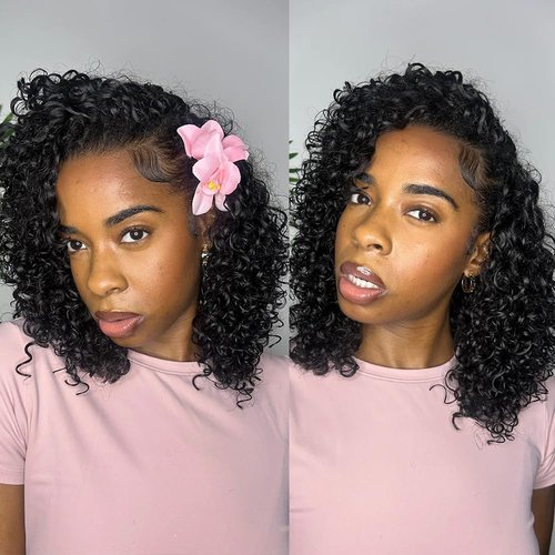 Crochet Human Hair Extensions Water Wave Pre-Separated Curly Crochet Hair Extensions Invisible Micro Loop Crochet Hair Knotless Feather Crochet Human Hair 20inch 60g